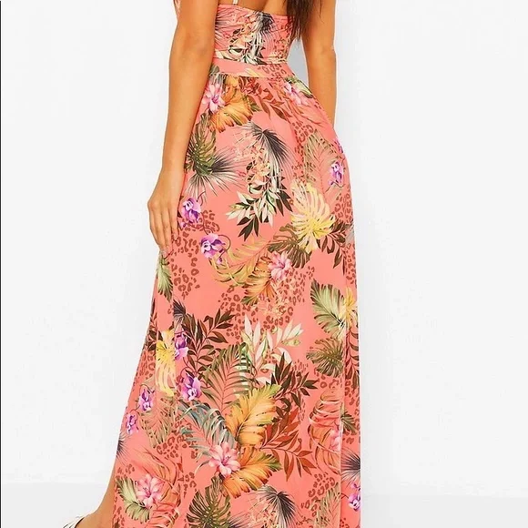 Petite Twist Front Tropical Print Maxi - Picture 2 of 4